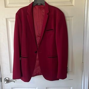 Men’s slim fit casual blazer maroon in color and size men’s medium